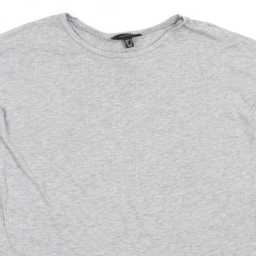 Atmosphere Womens Grey  Polyester Basic T-Shirt Size 10 Round Neck