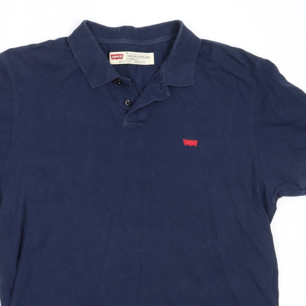 Levi's Mens Blue  Cotton  Polo Size M Collared