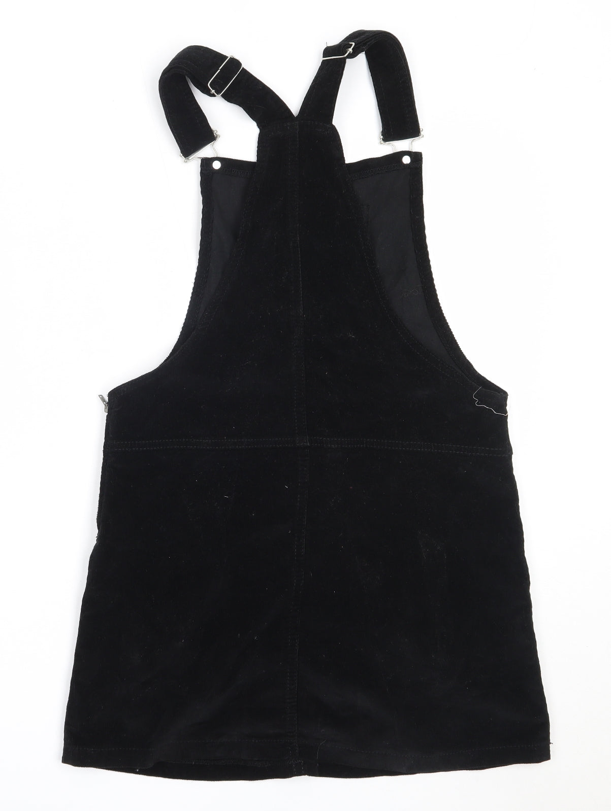Select Womens Black  Cotton Pinafore/Dungaree Dress  Size 8  Square Neck