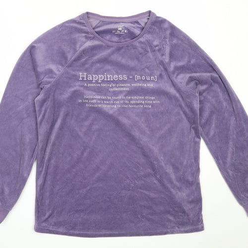 Primark Womens Purple Solid Polyester Top Pyjama Top Size XS