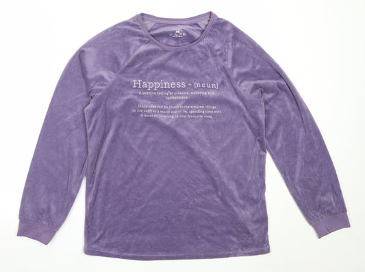 Front view of Primark women’s purple solid polyester top pyjama top, size XS