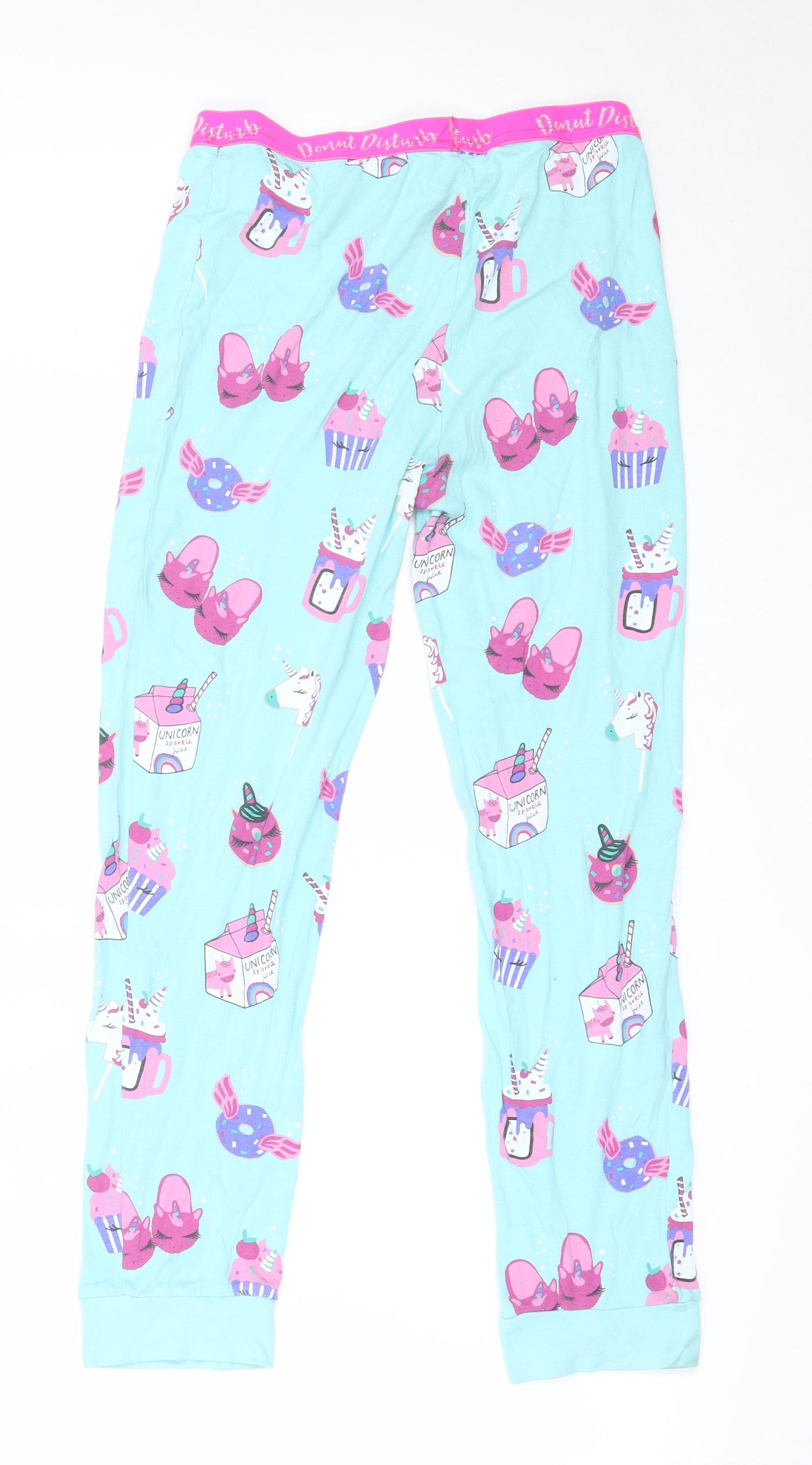 Blue Zoo Girls Blue Solid Cotton Capri Pyjama Pants Size 12-13 Years