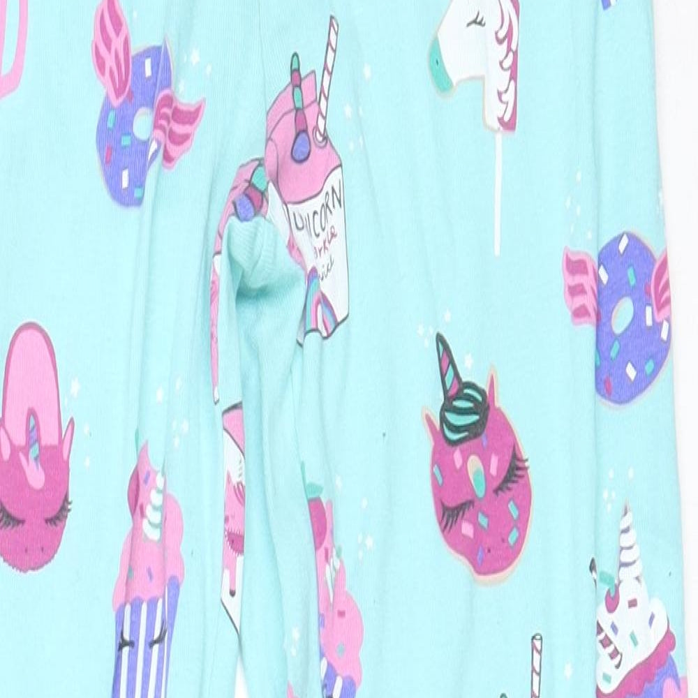 Blue Zoo Girls Blue Solid Cotton Capri Pyjama Pants Size 12-13 Years