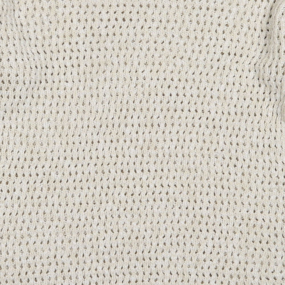 George Womens Ivory Round Neck  Cotton Pullover Jumper Size 10