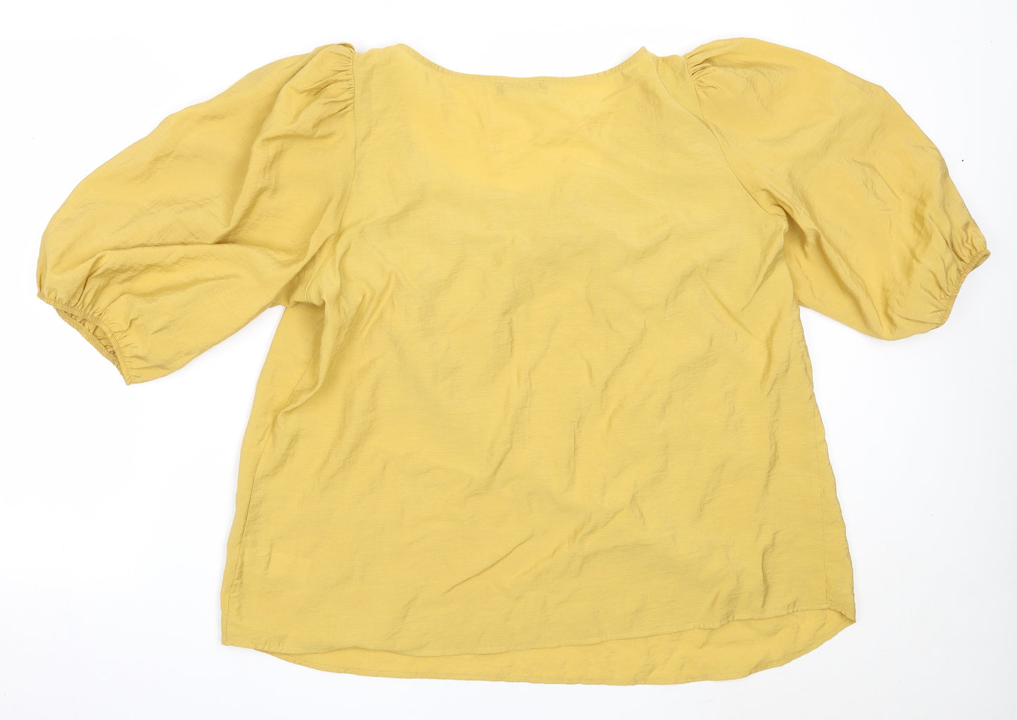 F&F Womens Yellow  Viscose Basic Blouse Size 20 Square Neck