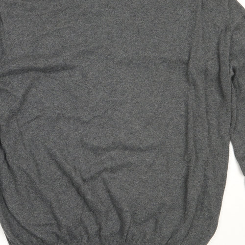 Jeff Banks Mens Grey V-Neck  Cotton Pullover Jumper Size M