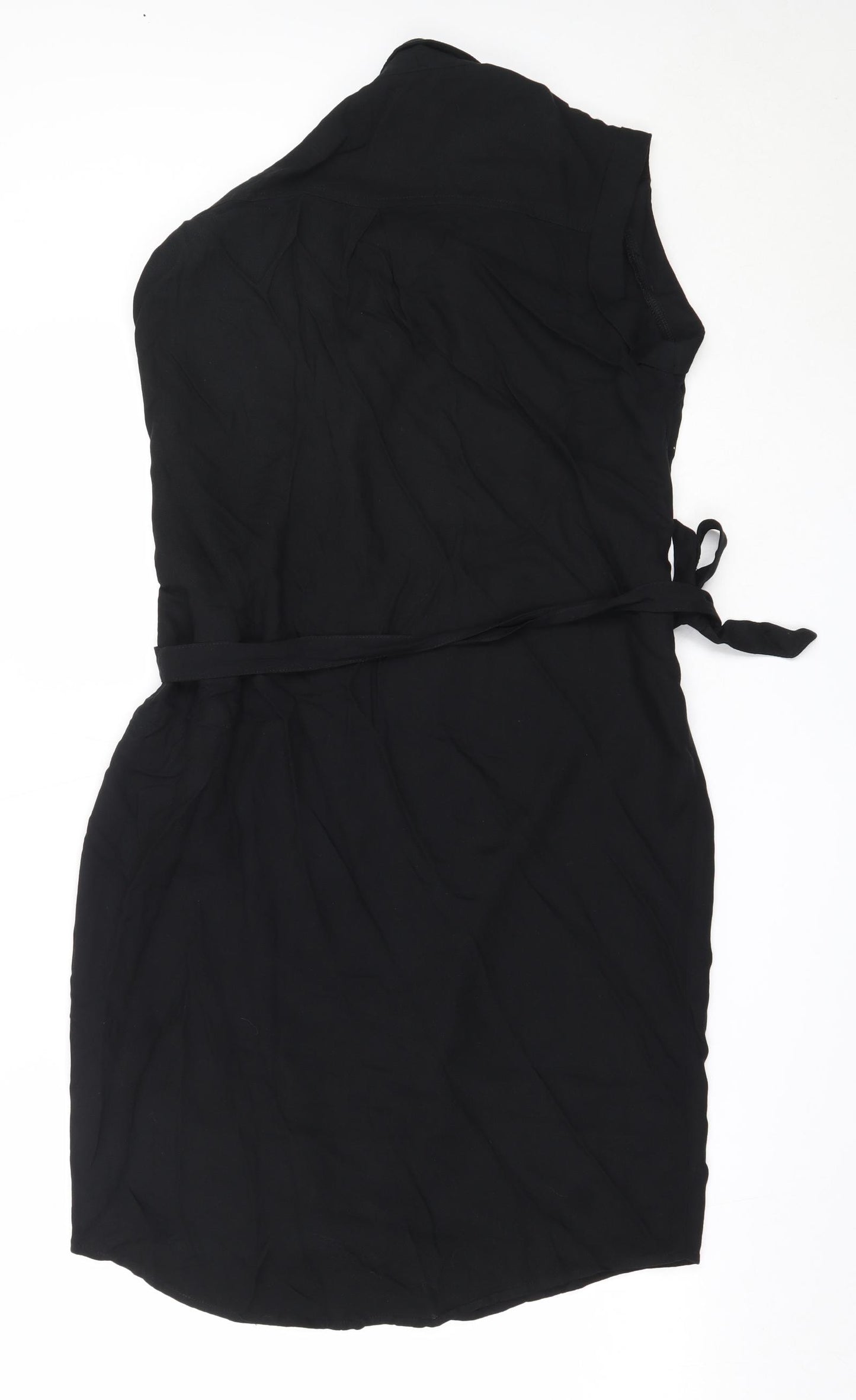 Select Womens Black  Viscose Shirt Dress  Size 10  Collared