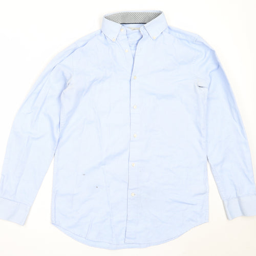 NEXT Mens Blue  Polyester  Button-Up Size 15 Collared