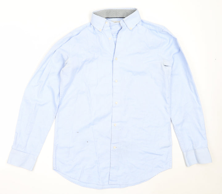 NEXT Mens Blue  Polyester  Button-Up Size 15 Collared