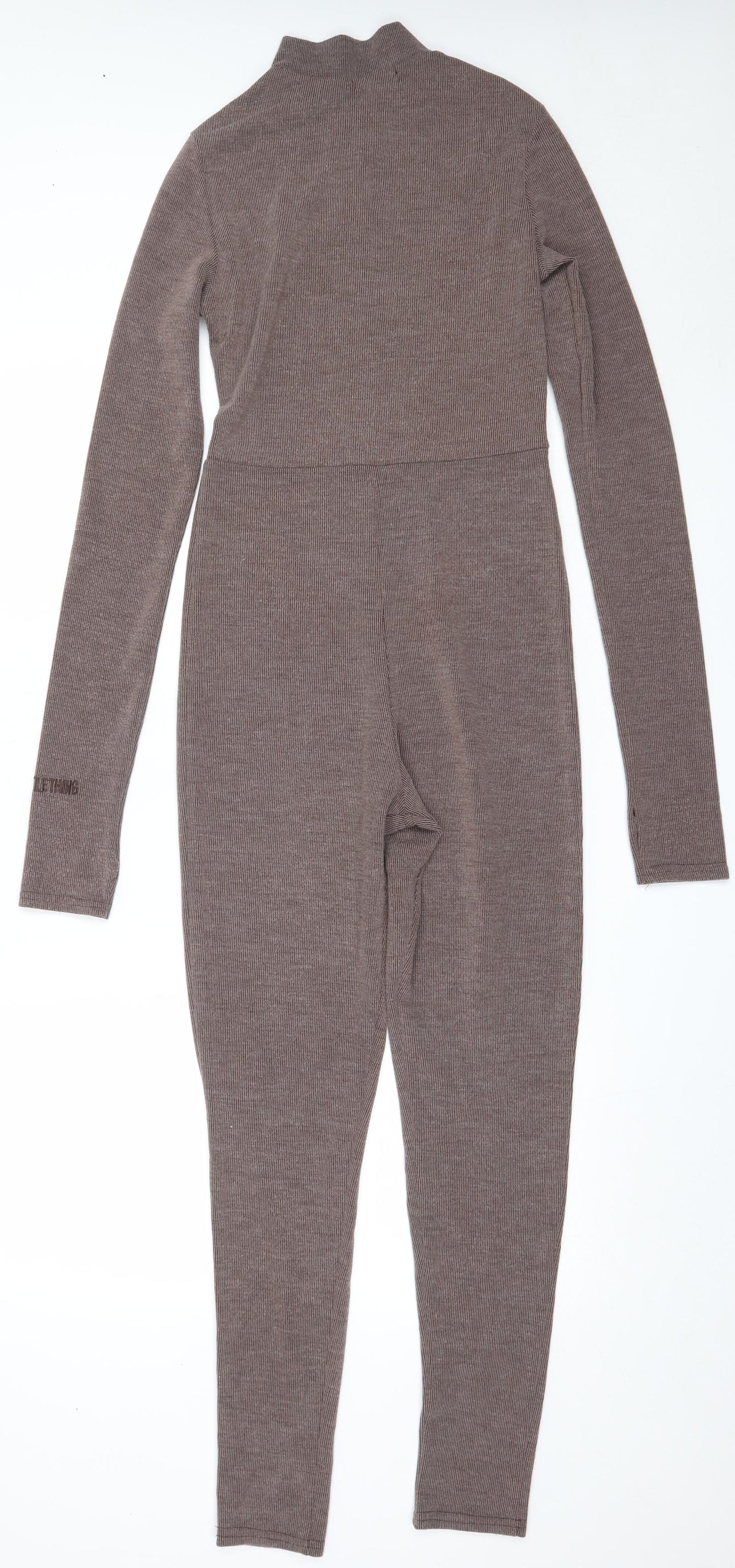 PRETTYLITTLETHING Womens Brown  Polyester Catsuit One-Piece Size 10