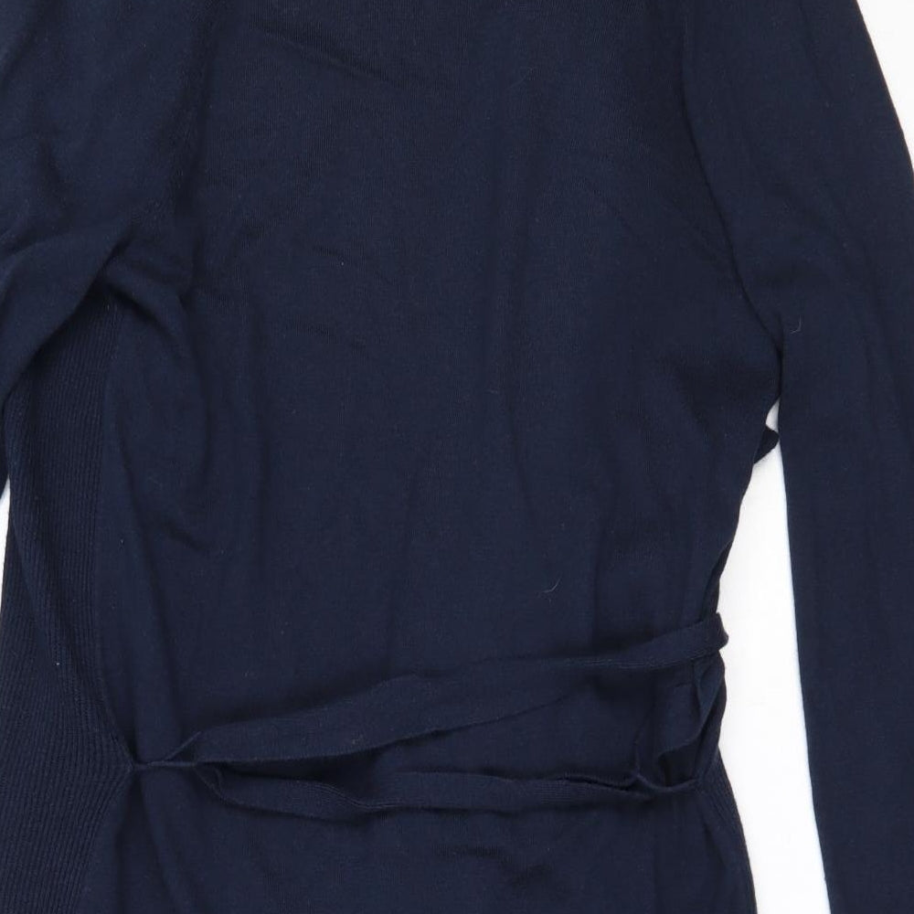 TU Womens Blue Round Neck  Polyamide Cardigan Jumper Size 14