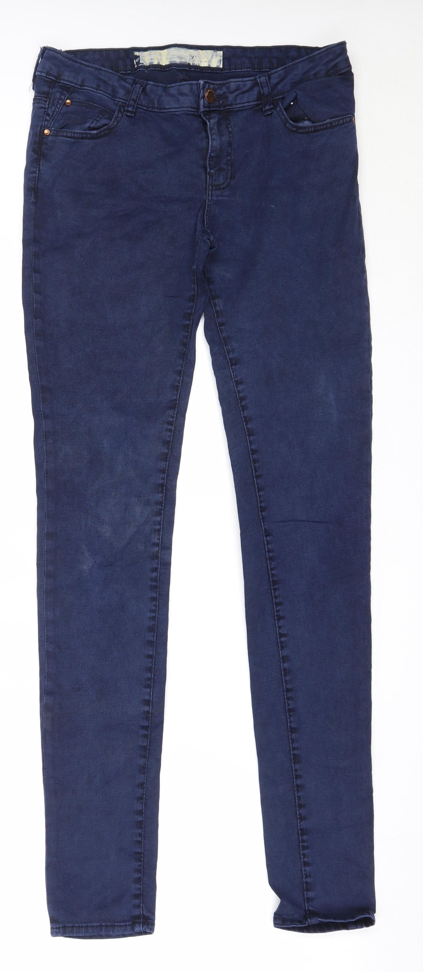 Primark Womens Blue  Cotton Skinny Jeans Size 12 L33 in Regular