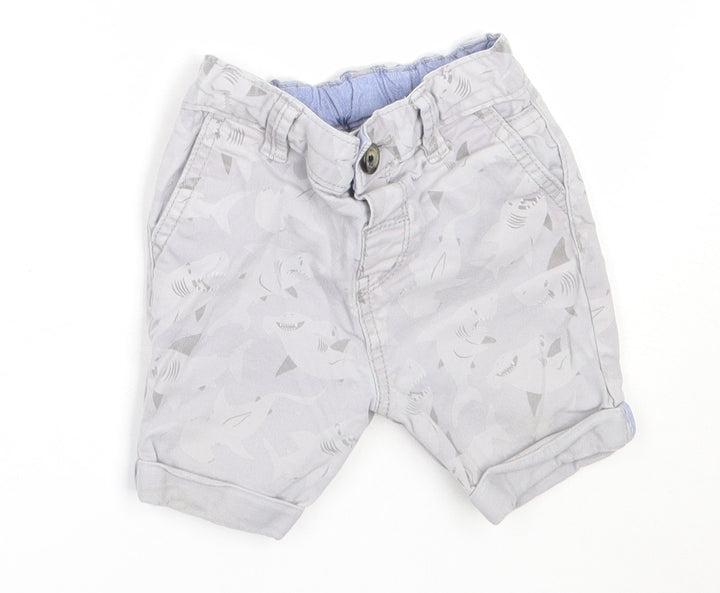 TU Boys Grey Cotton Cropped Trousers Size 12-18 Months