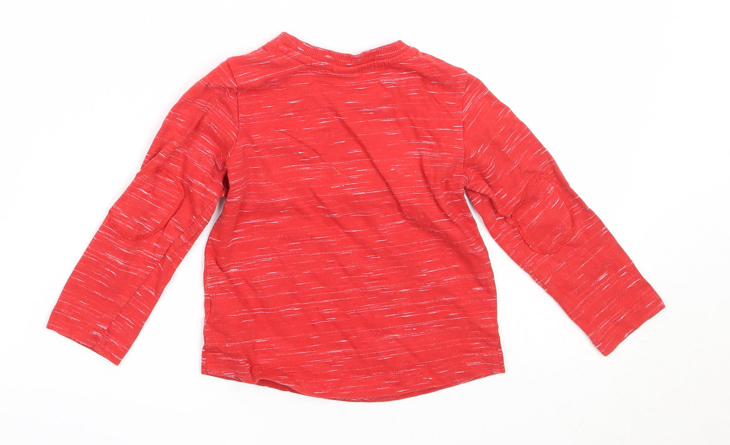 Mini Club Boys Red  Cotton Basic T-Shirt Size 18-24 Months Round Neck