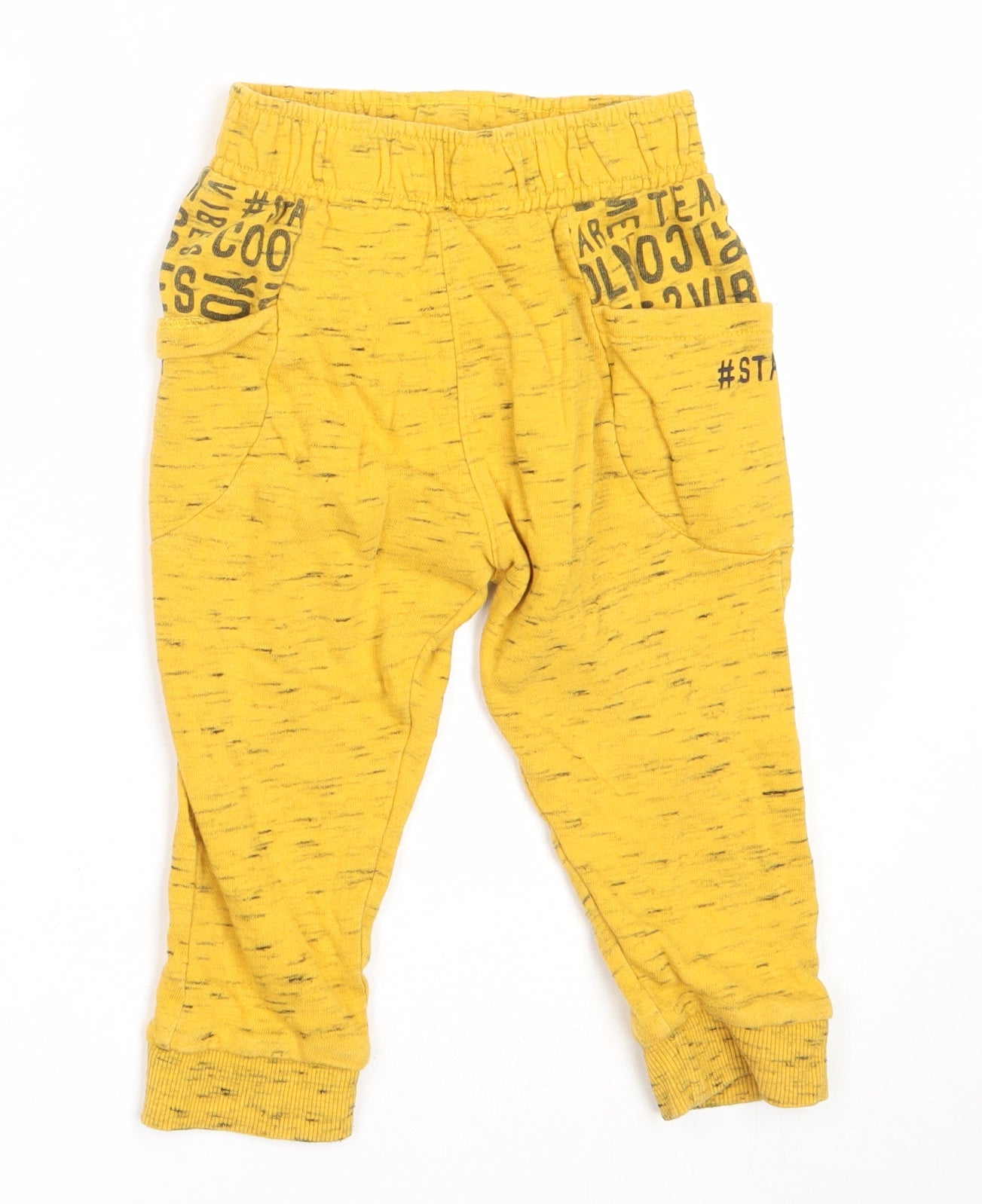 George Boys Yellow  Cotton Jogger Trousers Size 18-24 Months