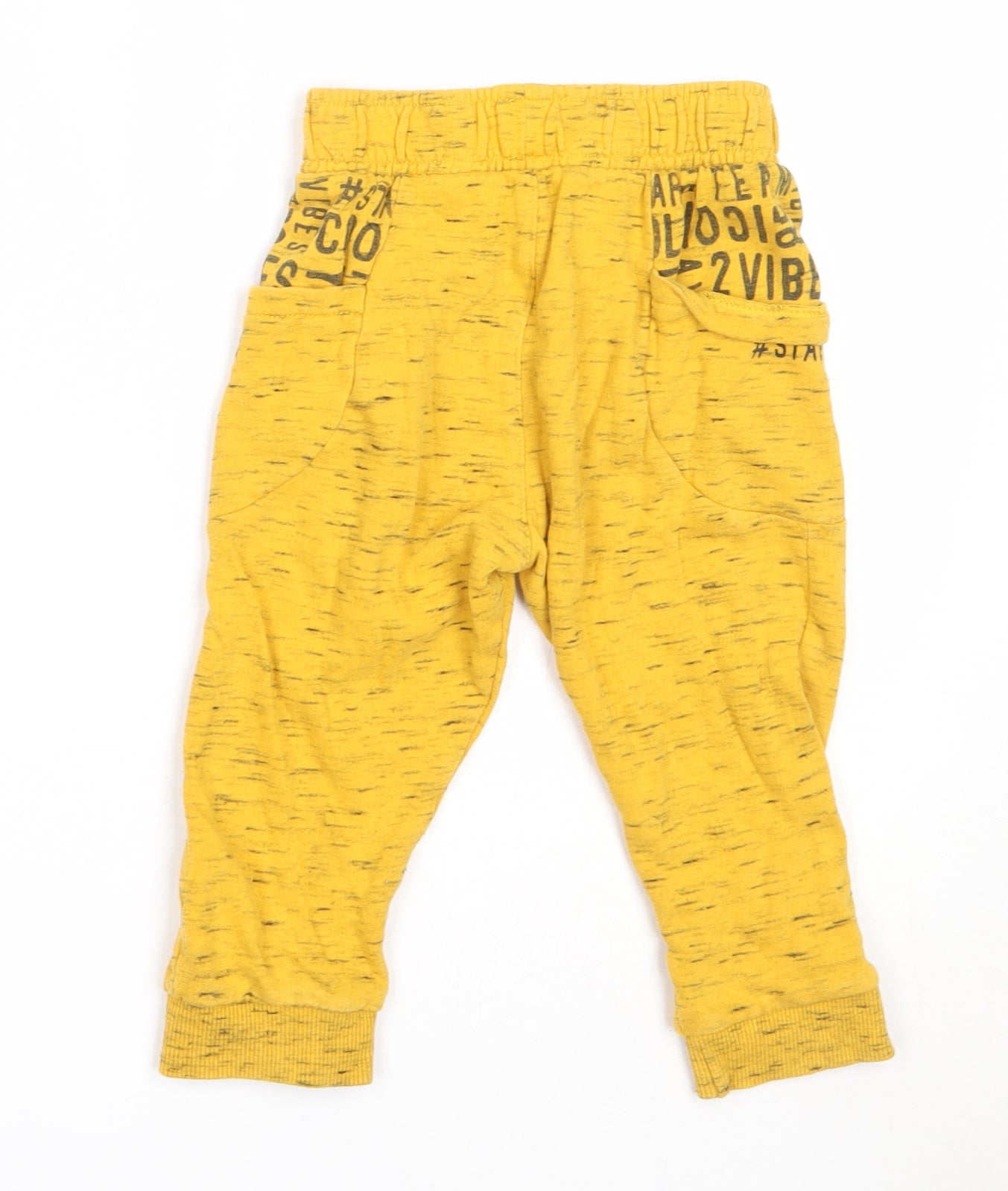 George Boys Yellow  Cotton Jogger Trousers Size 18-24 Months