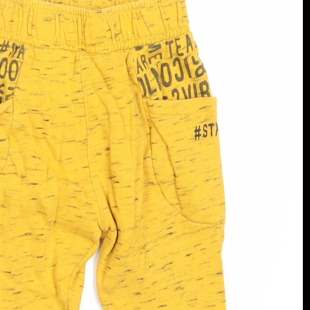 George Boys Yellow  Cotton Jogger Trousers Size 18-24 Months