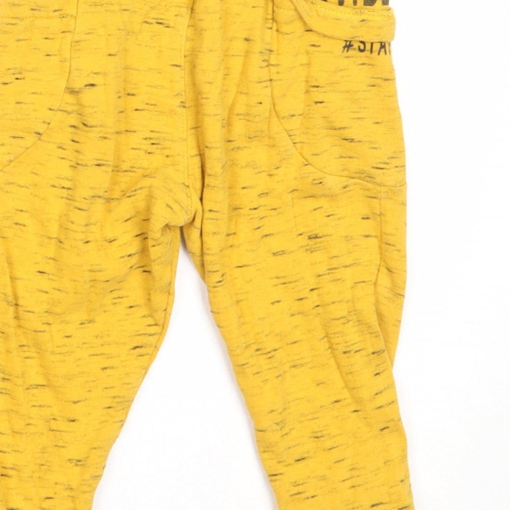George Boys Yellow  Cotton Jogger Trousers Size 18-24 Months