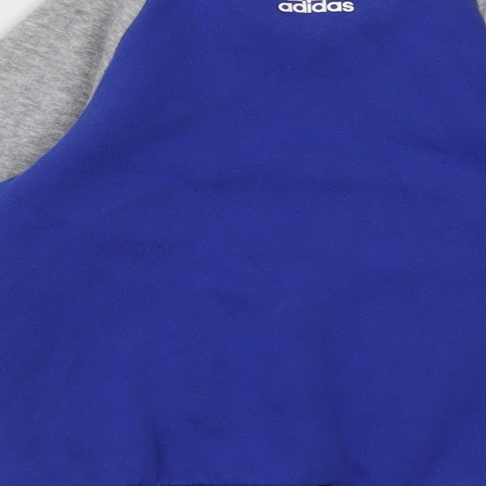adidas Boys Blue Crew Neck  Cotton Pullover Jumper Size 2-3 Years  Pullover