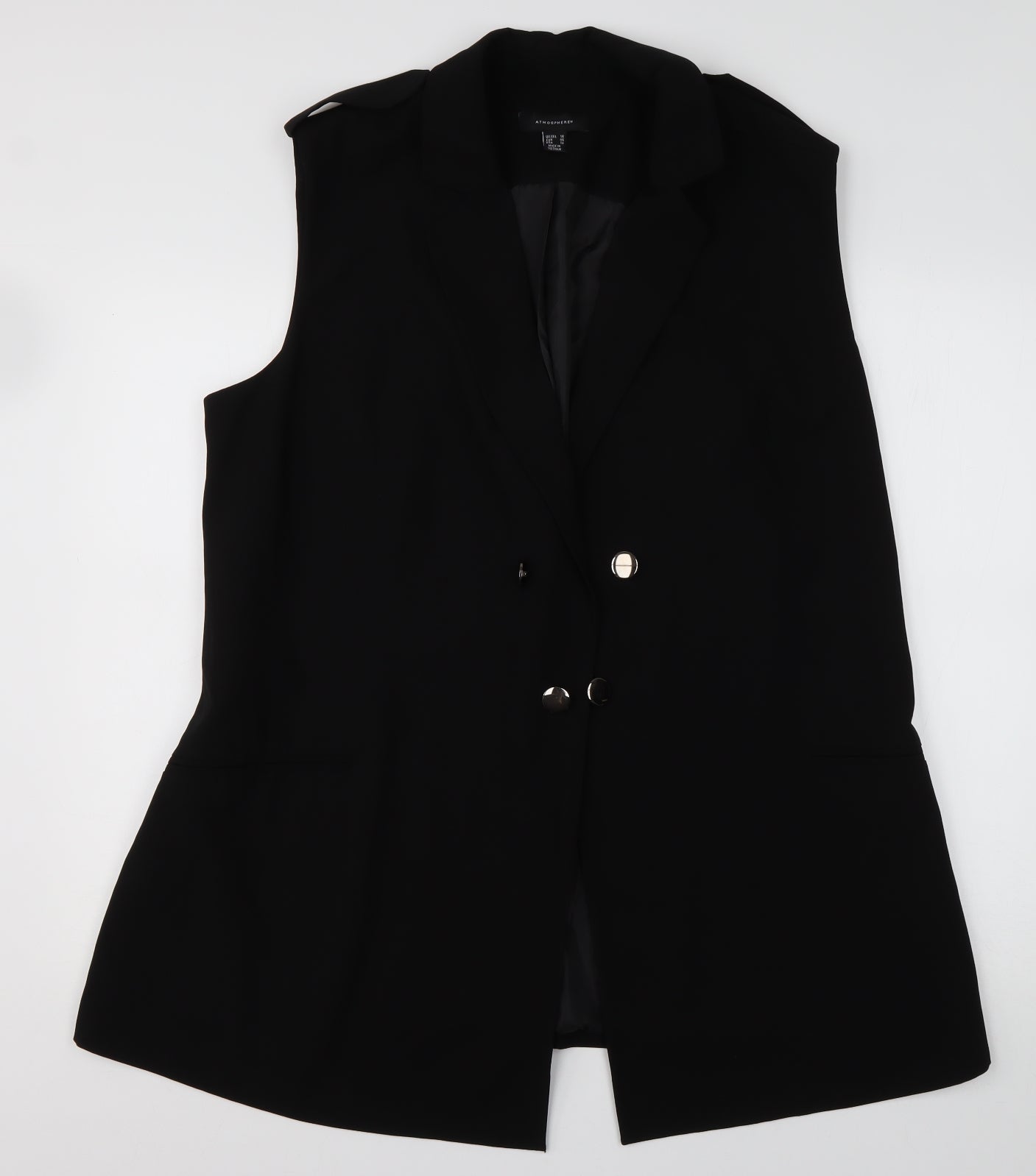 Primark Womens Black   Gilet Blazer Size 18