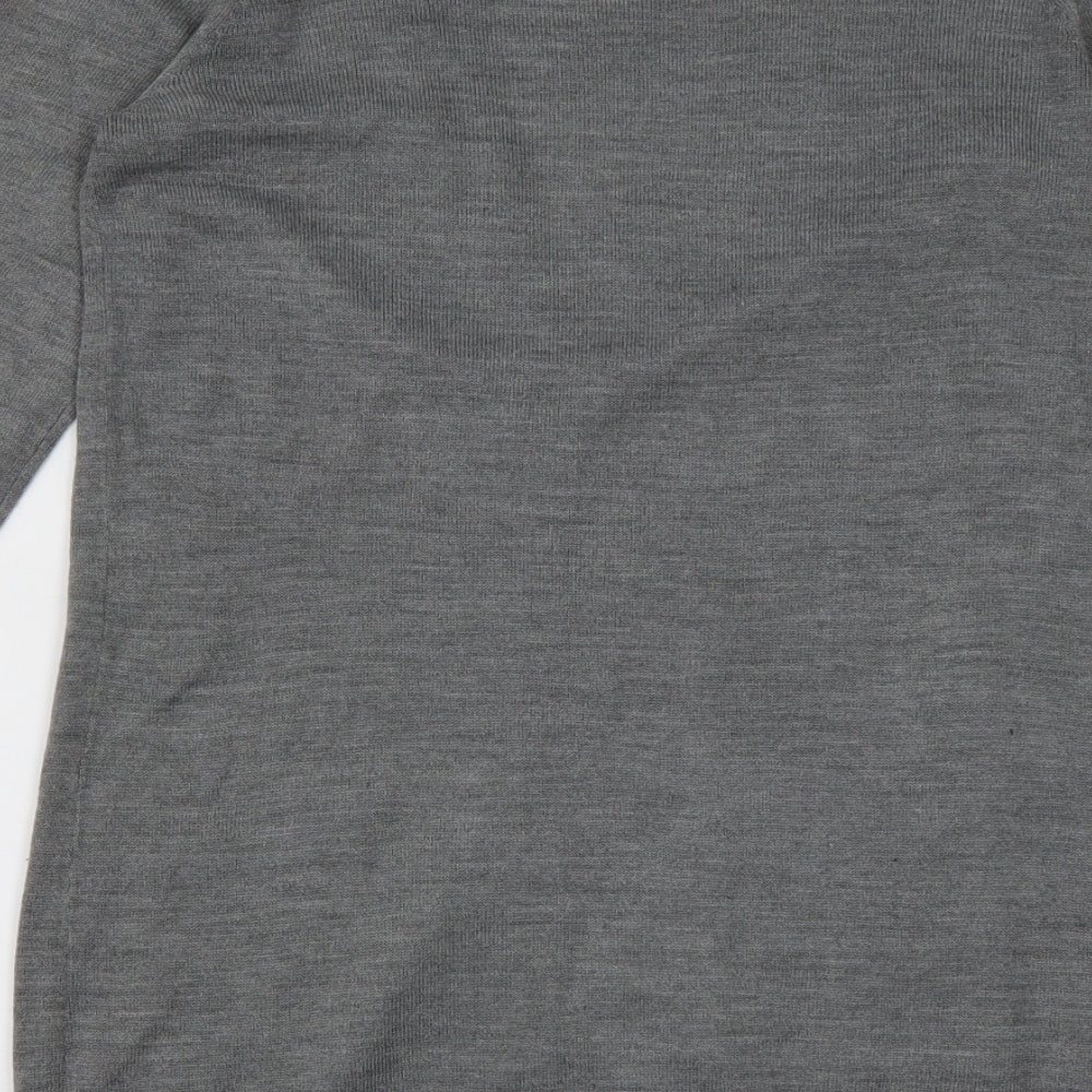 H&M Womens Grey V-Neck  Acrylic Cardigan Jumper Size M