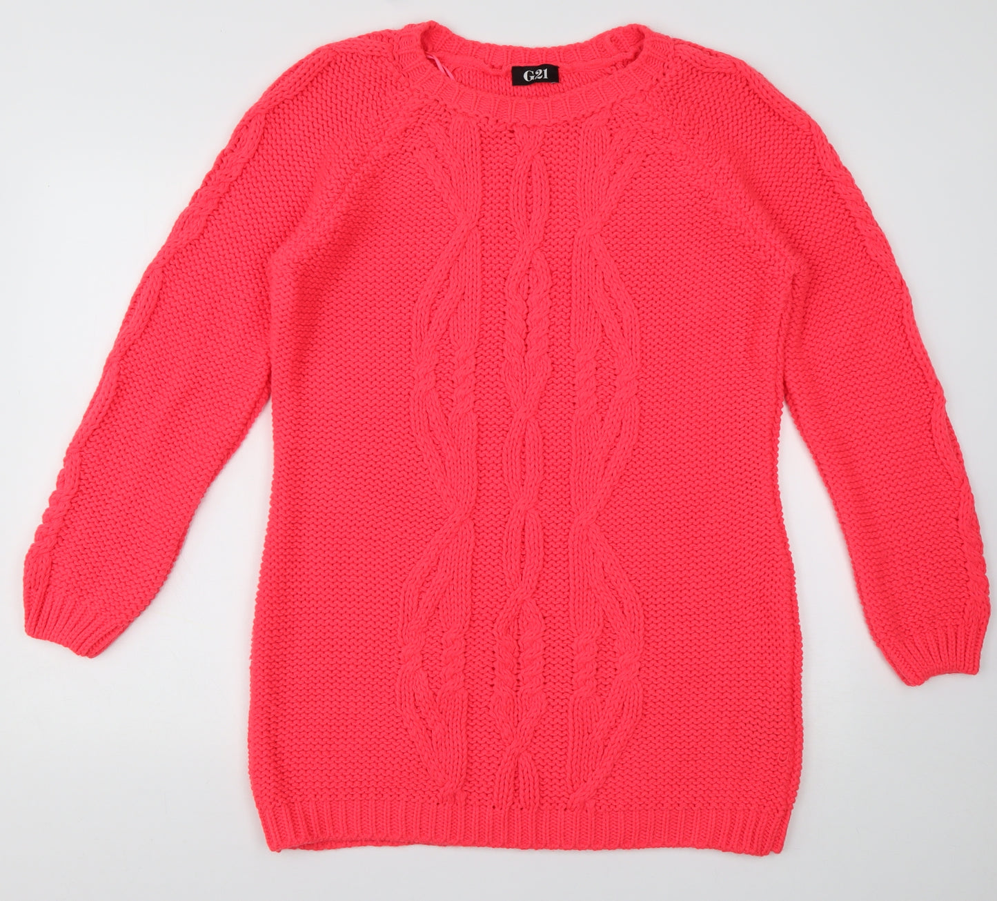 George Womens Pink Argyle/Diamond Acrylic Jumper Dress  Size 14  Crew Neck Pullover