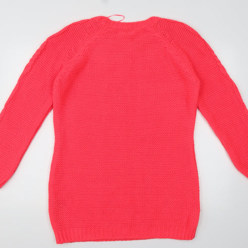 George Womens Pink Argyle/Diamond Acrylic Jumper Dress  Size 14  Crew Neck Pullover