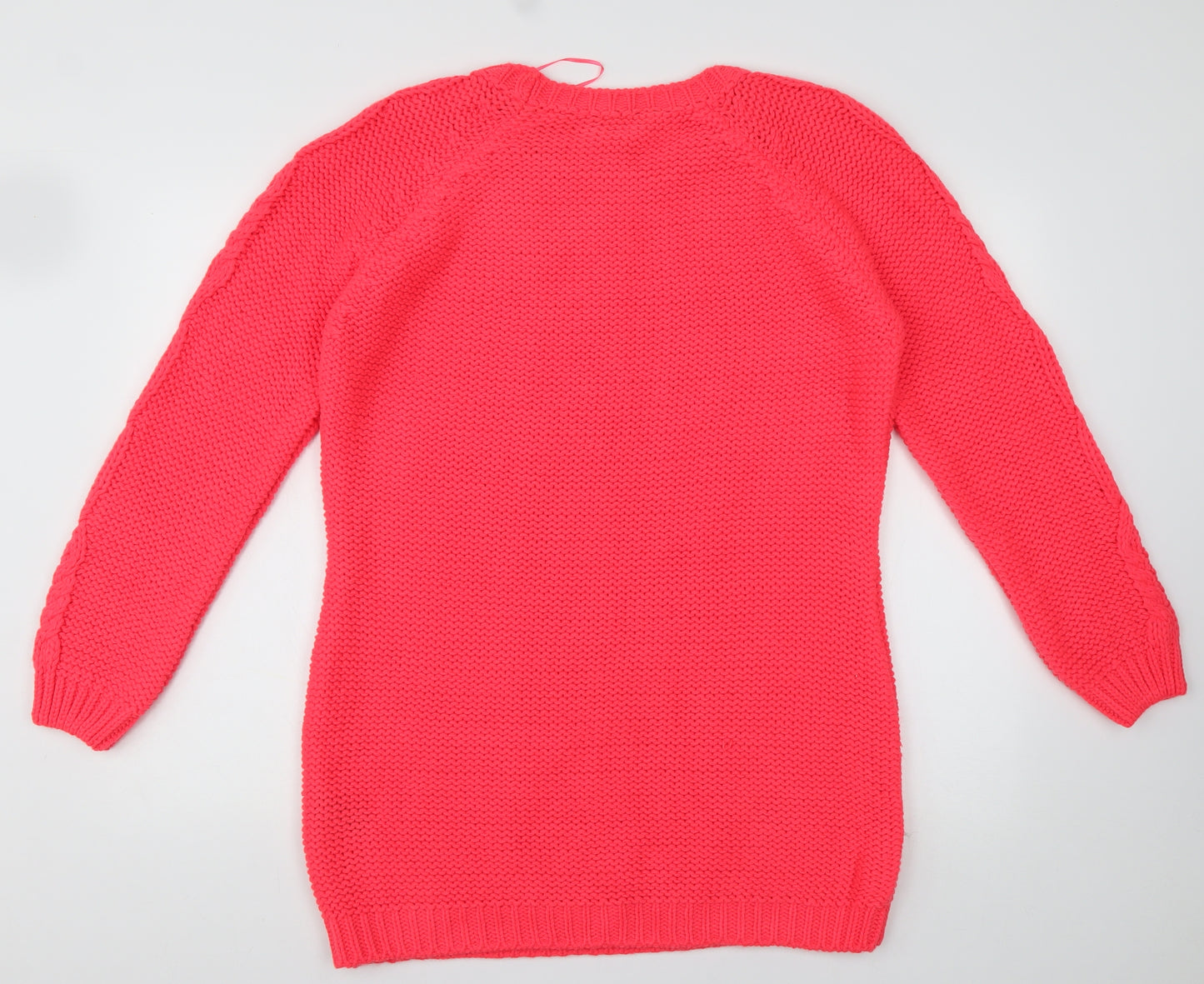George Womens Pink Argyle/Diamond Acrylic Jumper Dress  Size 14  Crew Neck Pullover