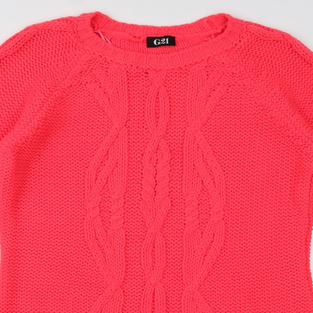 George Womens Pink Argyle/Diamond Acrylic Jumper Dress  Size 14  Crew Neck Pullover