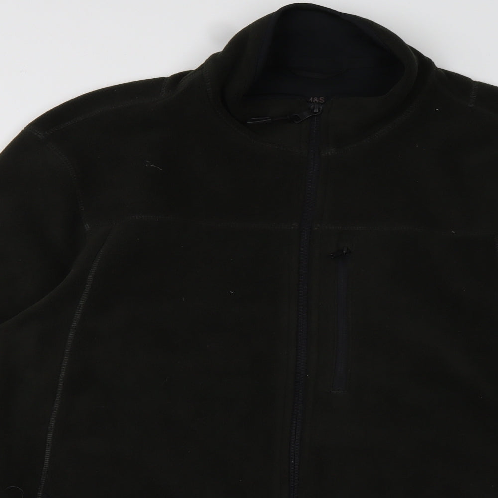 Marks and Spencer Mens Green  Polyester Full Zip Sweatshirt Size L