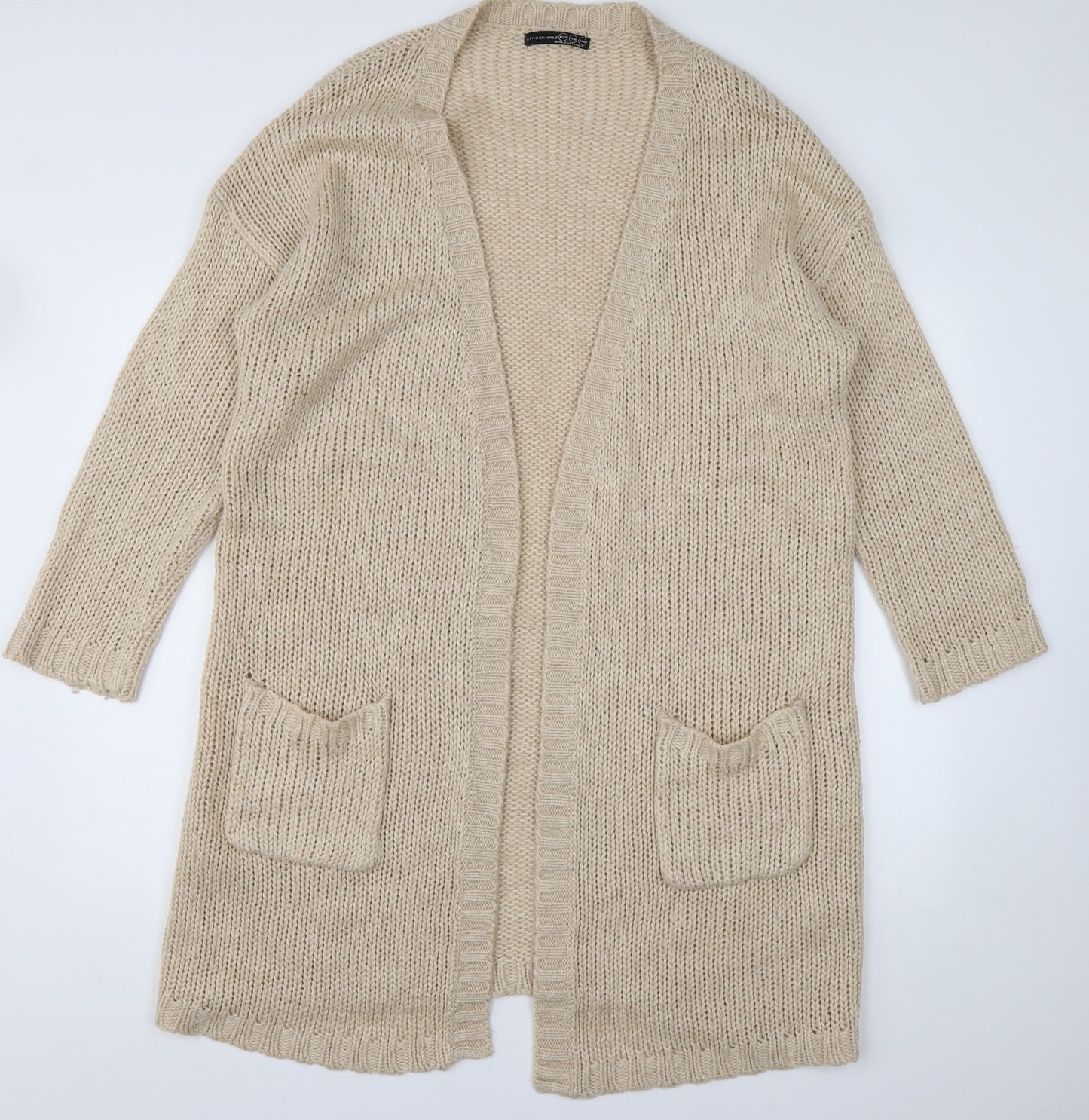 Primark Womens Brown V-Neck  Acrylic Cardigan Jumper Size 20