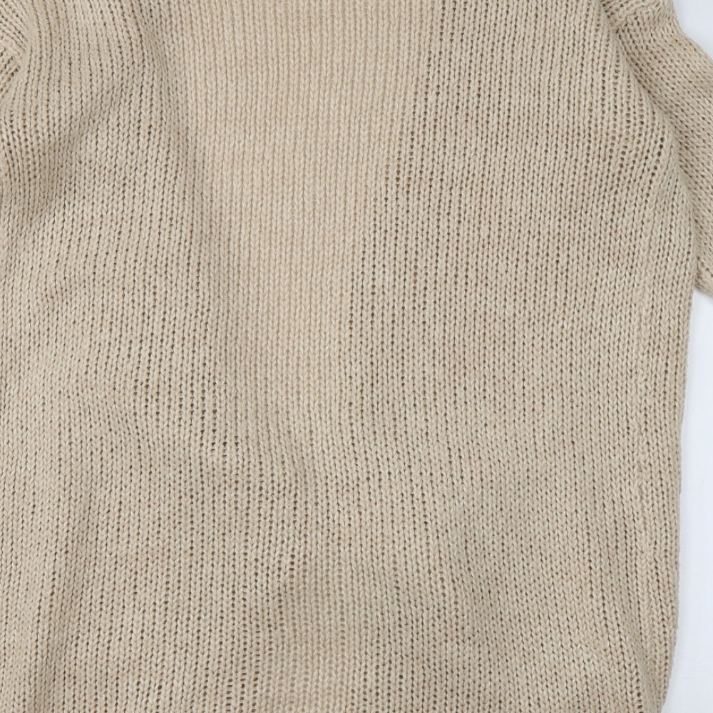 Primark Womens Brown V-Neck  Acrylic Cardigan Jumper Size 20