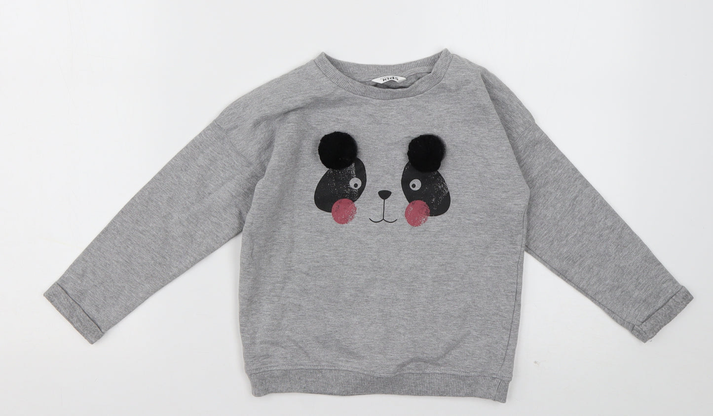 M&Co Girls Grey  Cotton Pullover Sweatshirt Size 4-5 Years  Pullover