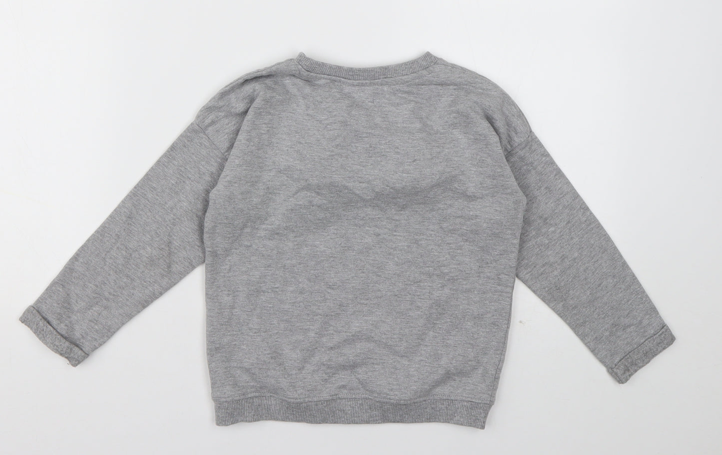 M&Co Girls Grey  Cotton Pullover Sweatshirt Size 4-5 Years  Pullover