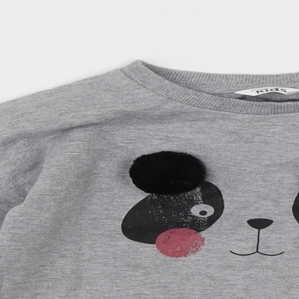 M&Co Girls Grey  Cotton Pullover Sweatshirt Size 4-5 Years  Pullover