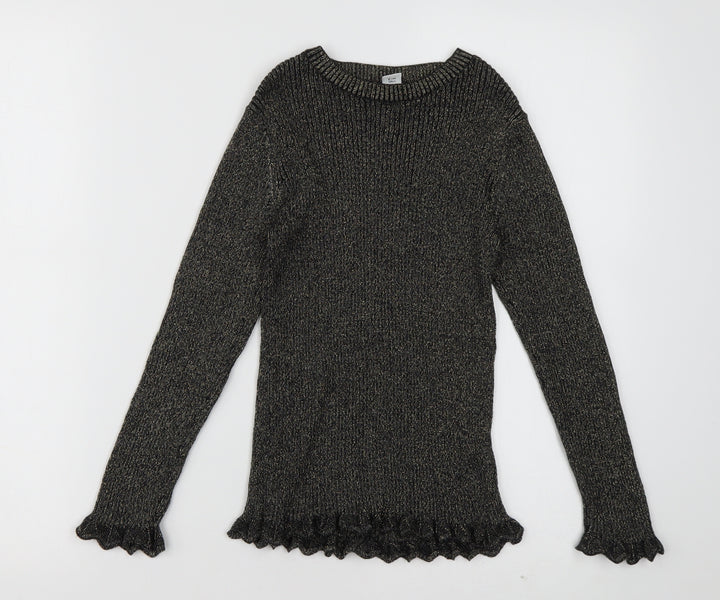 sainsburys Girls Gold Cotton Pullover Sweatshirt Size 8 Years Pullover