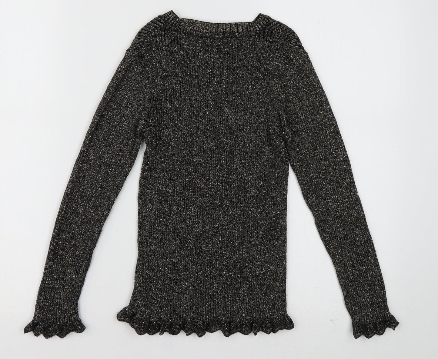 sainsburys Girls Gold  Cotton Pullover Sweatshirt Size 8 Years  Pullover