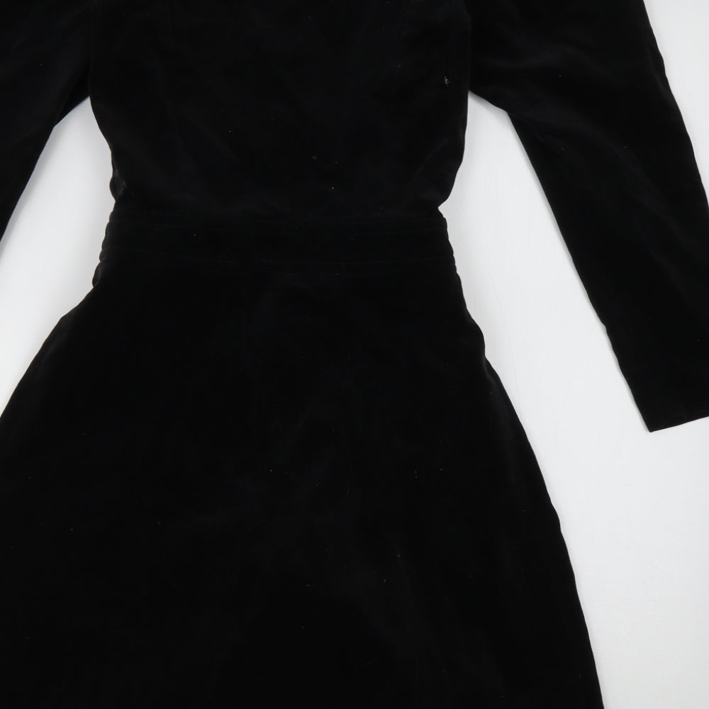 little women Womens Black   Overcoat Coat Size 8  Button