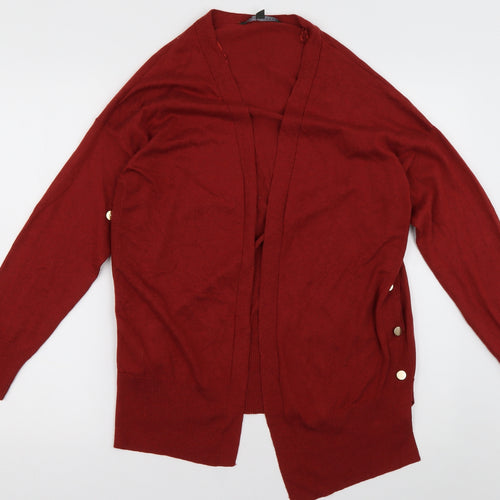 Bonmarché Womens Orange V-Neck  Nylon Cardigan Jumper Size 12