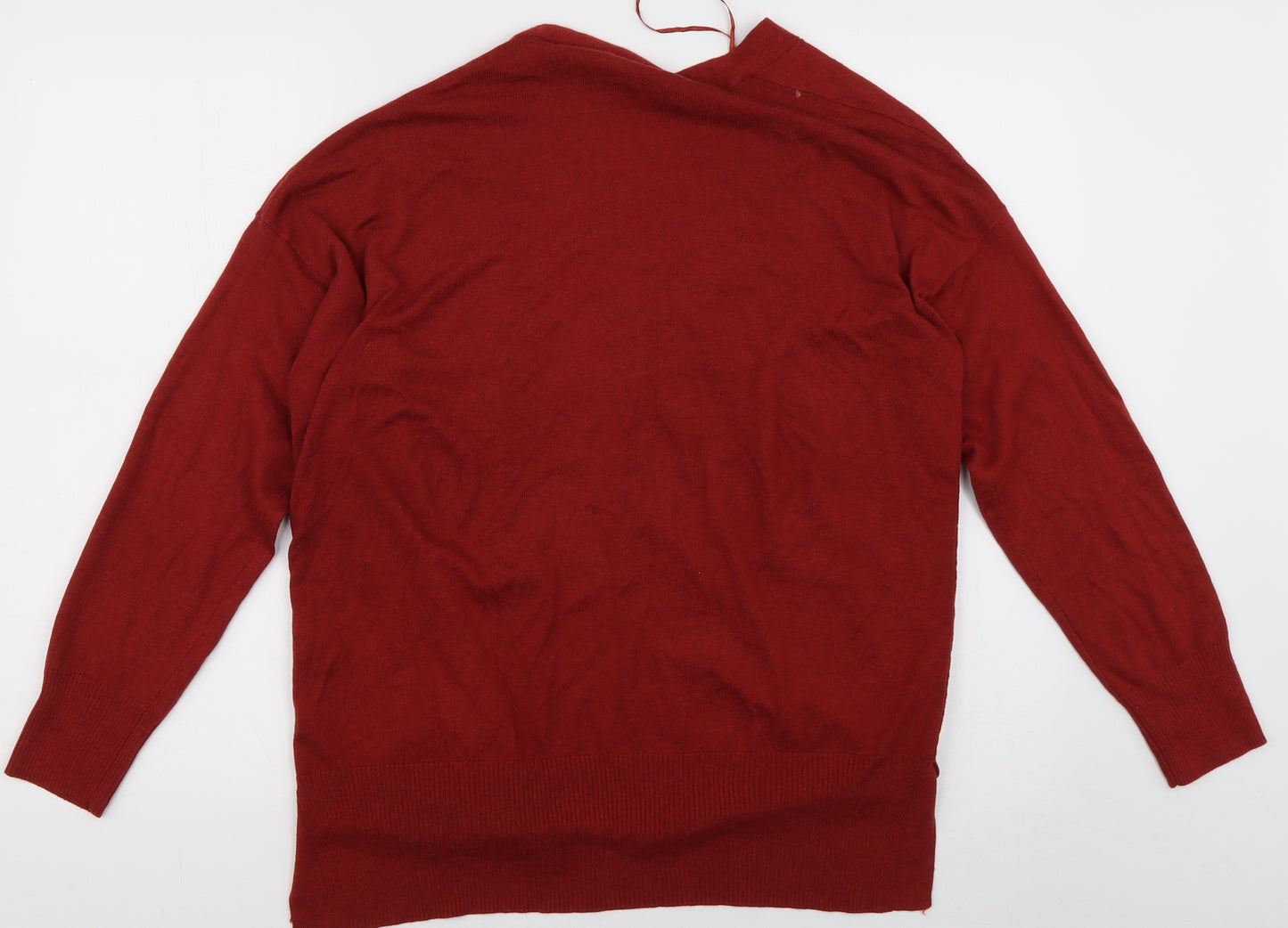 Bonmarché Womens Orange V-Neck  Nylon Cardigan Jumper Size 12