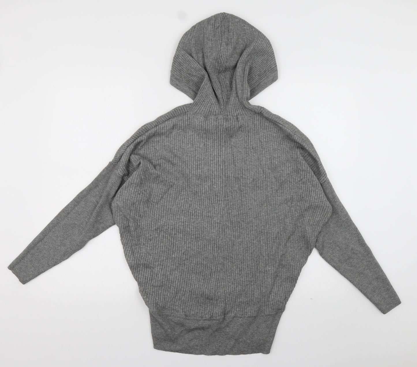 F&F Womens Grey Striped Viscose Pullover Hoodie Size 16  Pullover