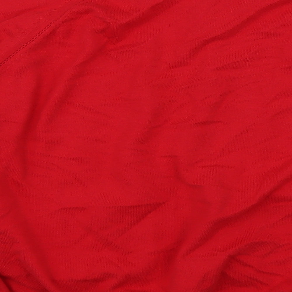 George Womens Red Crew Neck  Cotton Cardigan Jumper Size 22