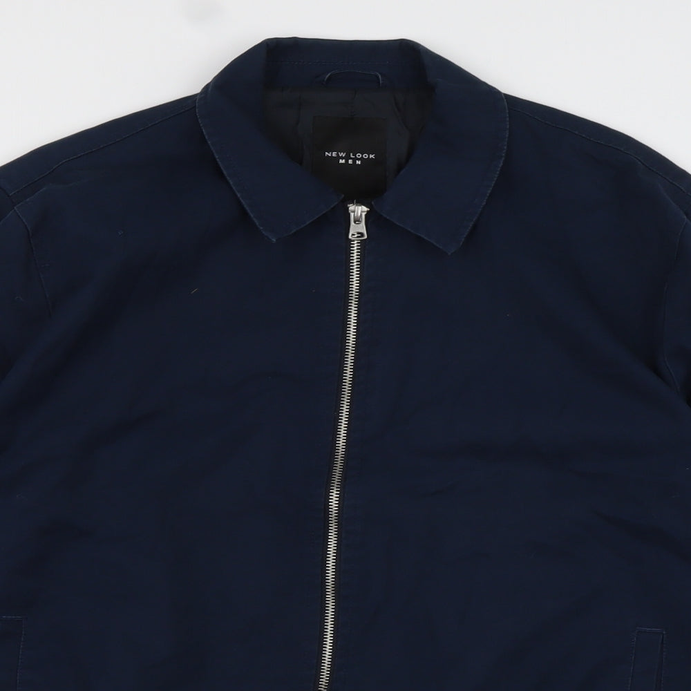 New Look Mens Blue   Bomber Jacket Jacket Size M  Zip