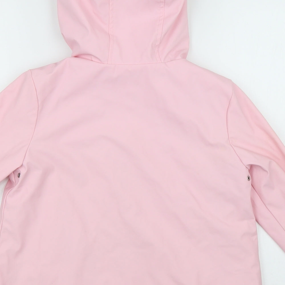F&F Girls Pink   Overcoat Coat Size 6-7 Years  Zip
