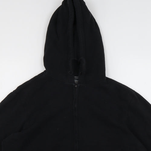 Nutmeg Mens Black  Cotton Full Zip Hoodie Size M