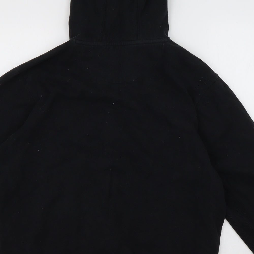 Nutmeg Mens Black  Cotton Full Zip Hoodie Size M