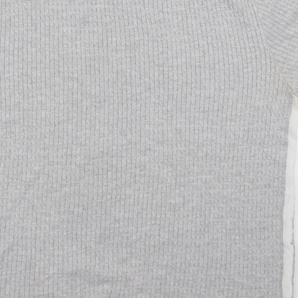River Island Mens Grey Geometric Cotton  T-Shirt Size M Crew Neck