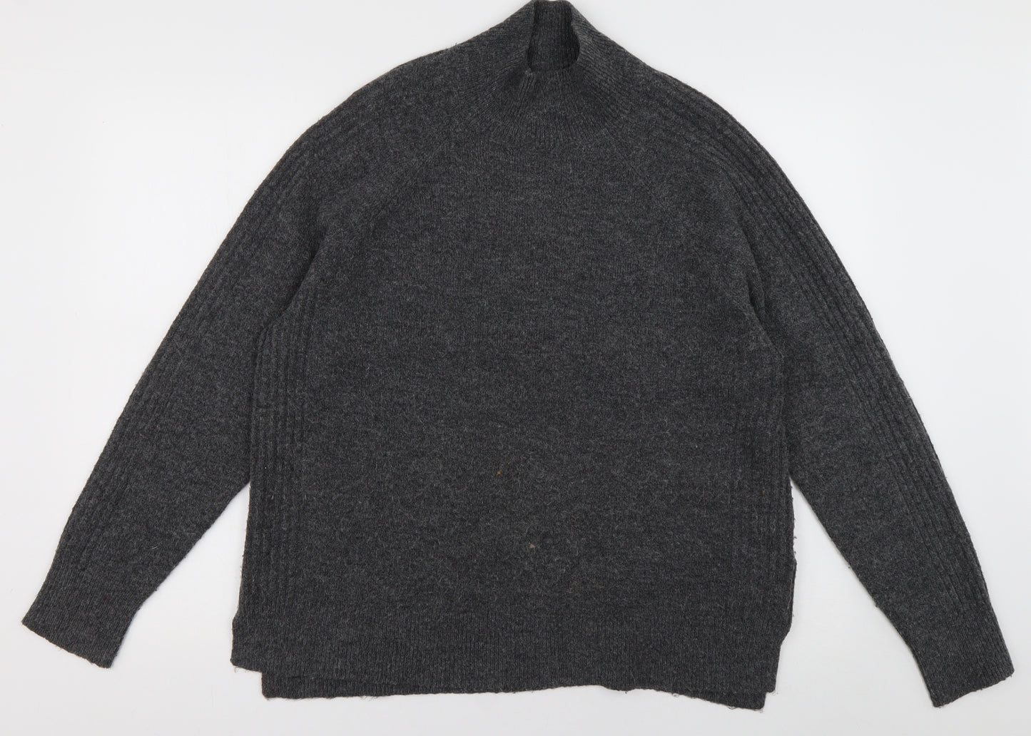 F&F Womens Grey High Neck  Polyester Pullover Jumper Size 14