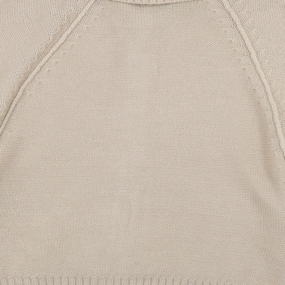 Christina Womens Brown Collared  Wool Cardigan Jumper Size M