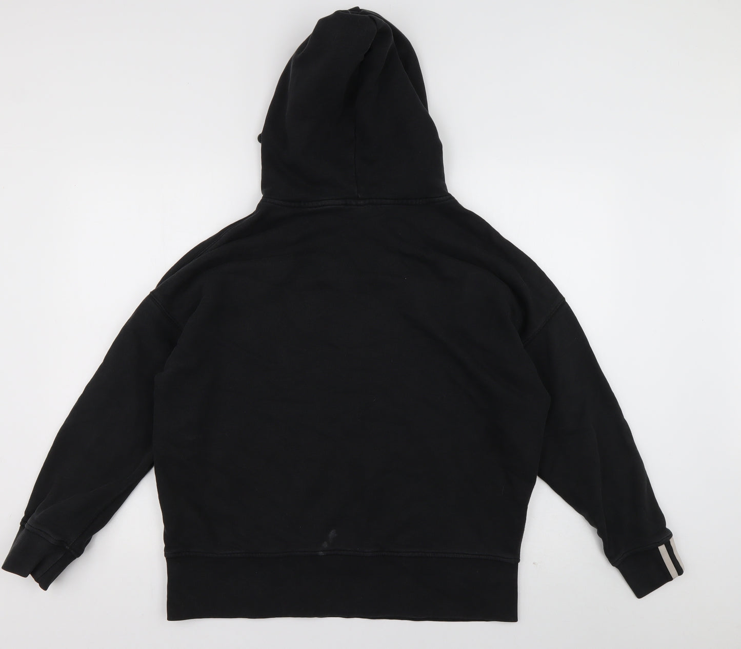 adidas Womens Black Striped Cotton Pullover Hoodie Size 14  Pullover